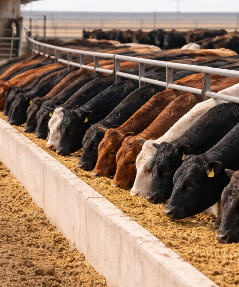 Normal feedlot cattle feeding behavior with active bunk participation here