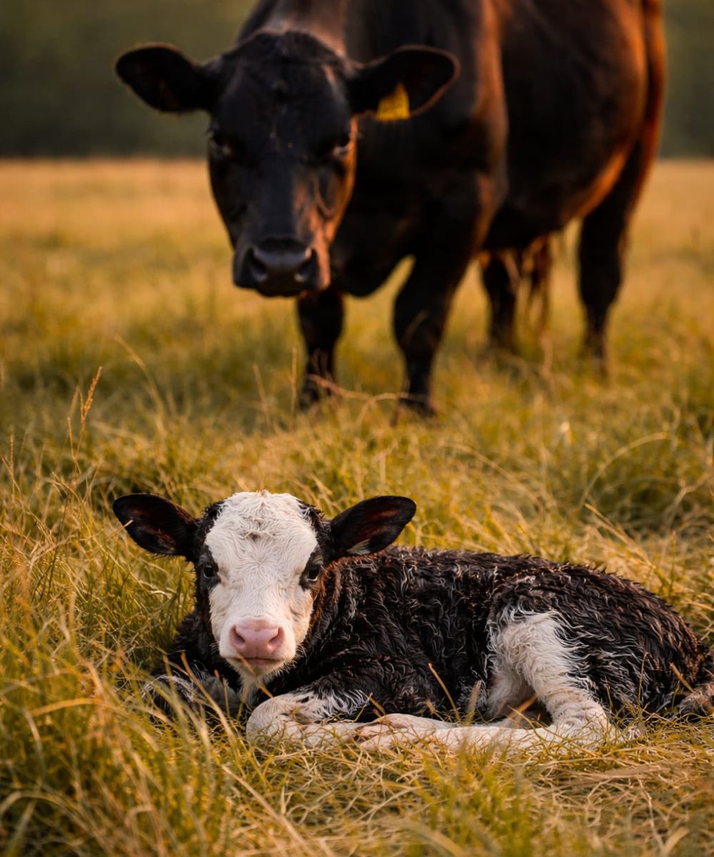 Newborn calf vulnerable to coyote predation during first 48-72 hours